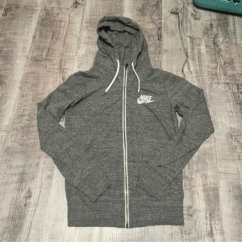 Nike Heathered Gray Zip Up Hoodie